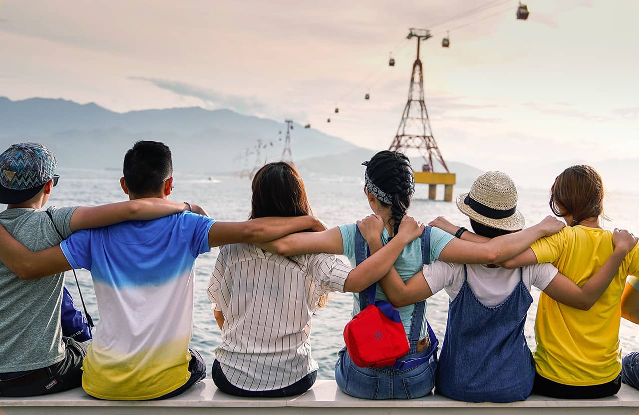 Friends Sitting at the Beach 1 Friends Sitting at the Beach 1